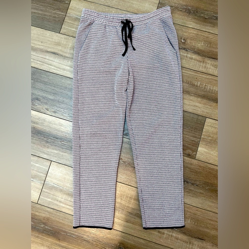 Zara -‎ Drawstring Waist Checkered Plaid Trousers